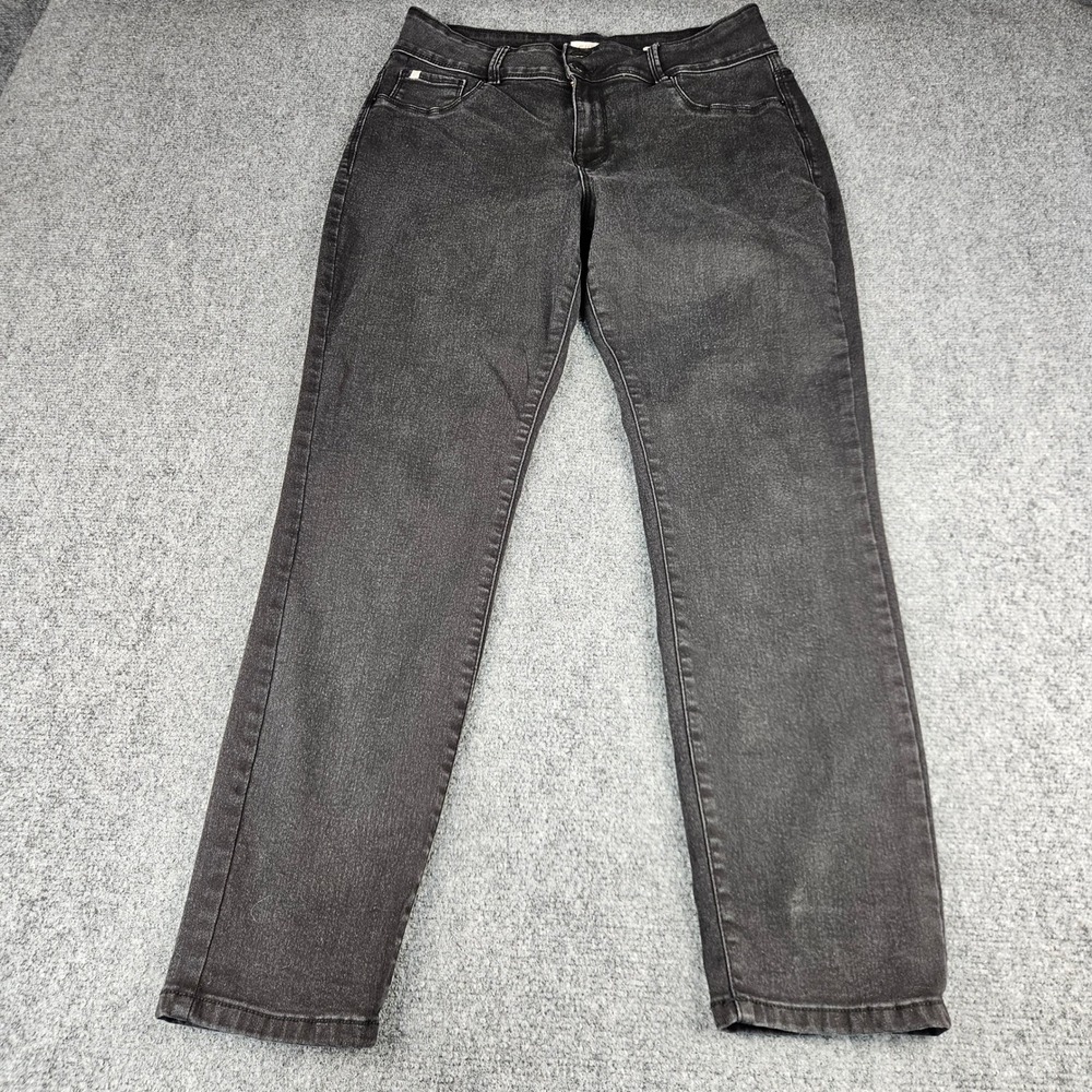 Curve Appeal Curve Creator Skinny Jeans Gray High Rise Double Button Size 14/32